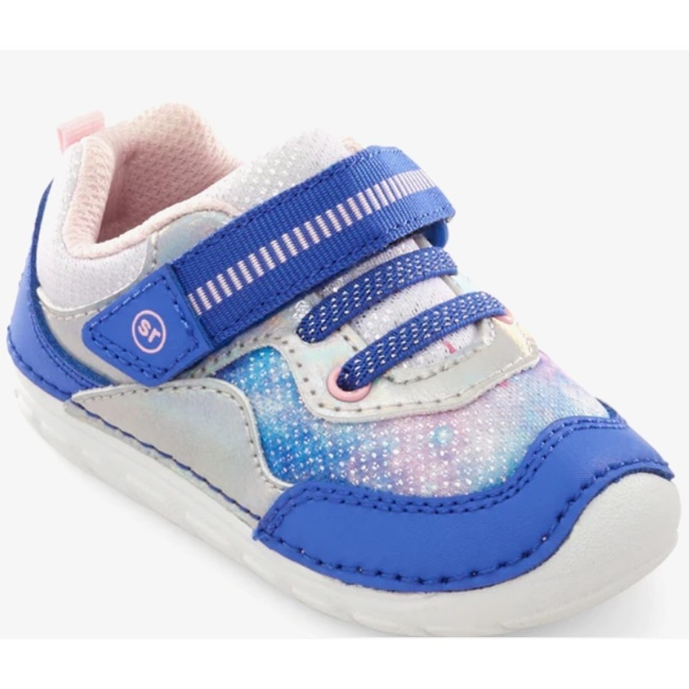 Size 4.5 Baby Stride Rite Galaxy Blue and Pink Sneakers